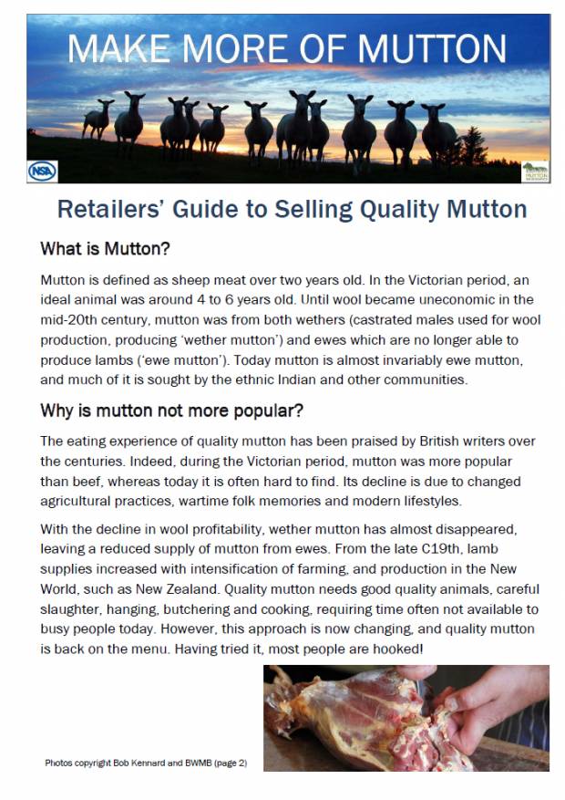 A5 Retailers Guide to Selecting and Selling Quality Mutton