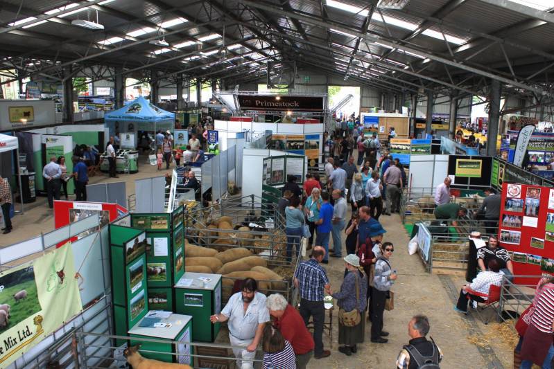 A busy indoor trade stand area at NSA Sheep 2016